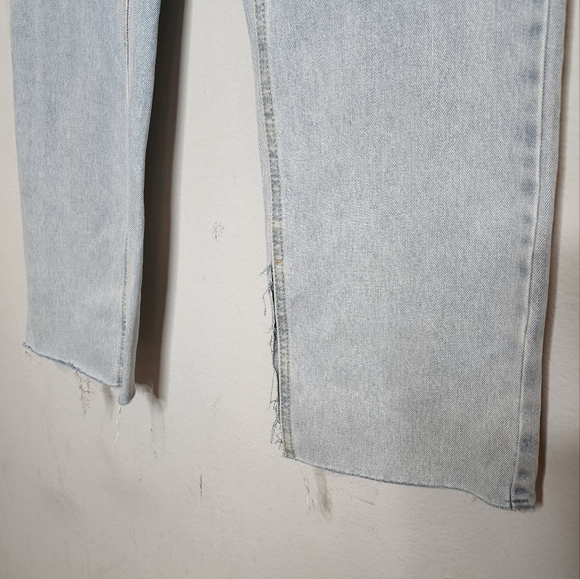 NWT AVEC LES FILLES straight leg highrise side slit light wash jeans size 29 (8) - Picture 13 of 16